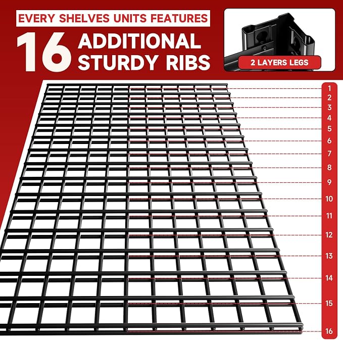 4-Tier 60”W Garage Shelving Heavy Duty 2500LBS Garage Storage Rack 60" W - Image 5