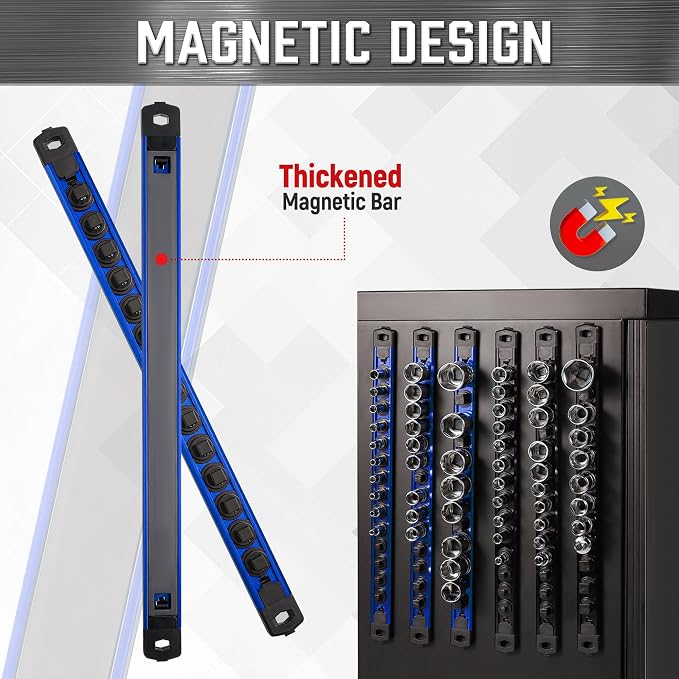 ALOANES 1/2-Inch Drive Magnetic Socket Organizer, Heavy Duty Aluminum Socket - Image 5
