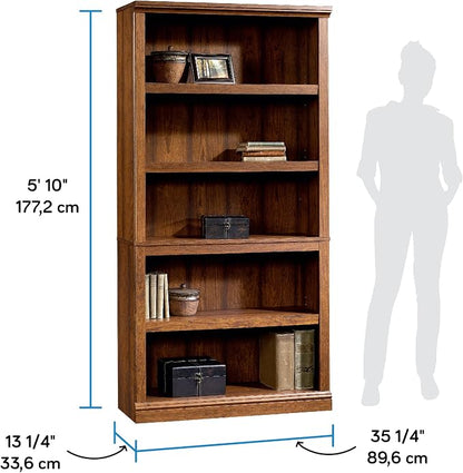 Sauder Miscellaneous Storage 5-Shelf Bookcase/ Book shelf, Washington Cherry - Image 3