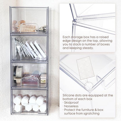 Sea Team 4-Pack Clear Makeup Organizer - Image 4