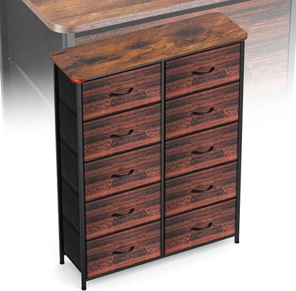 Curved Profile Dresser for Bedroom, Chest of Drawers, 10 Storage Drawers by Sonharlar