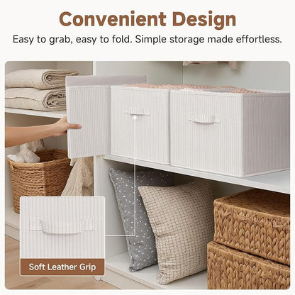 StorageWorks Storage Baskets for Shelves, Foldable Fabric Closet Storage Bins - Image 5