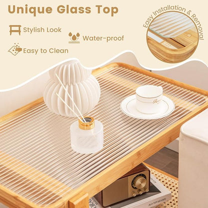 GOFLAME Bamboo Side Table Set of 2 - Image 4