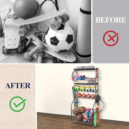 Mythinglogic Sports Equipment Garage Organizer, Garage Ball Storage - Image 6