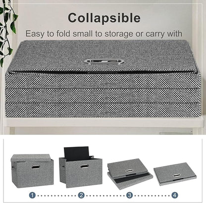 Large 17" 36 Quart Collapsible Stackable Storage Bins - Image 4
