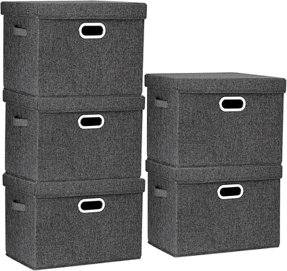 TYEERS Large Storage Bins with Lids, Collapsible, Fabric Storage Boxes by StorageOrganization