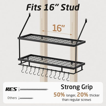 KES 30-Inch Kitchen Pot Rack - Image 5