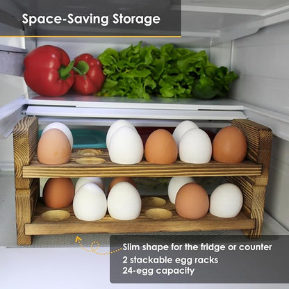 Expandable Stackable Wooden Egg Holder Countertop - Image 3