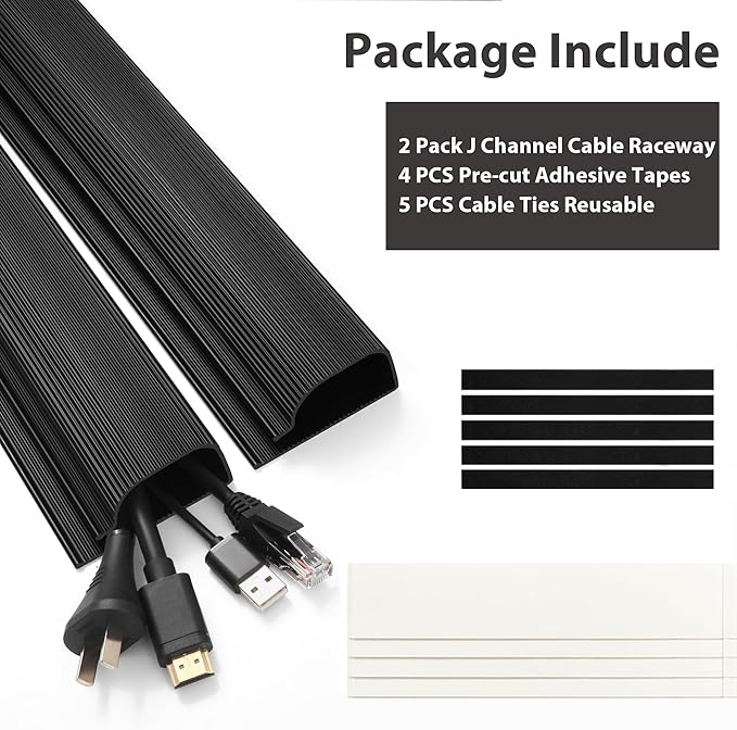 Cable Management Under Desk Self Adhesive Cable Raceways Channel - Image 4