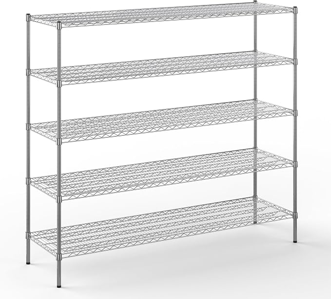 21" Deep x 72" Wide x 64" Height Wire Shelving Kit | 5-Tier | NSF Commercial by Regal+Altair