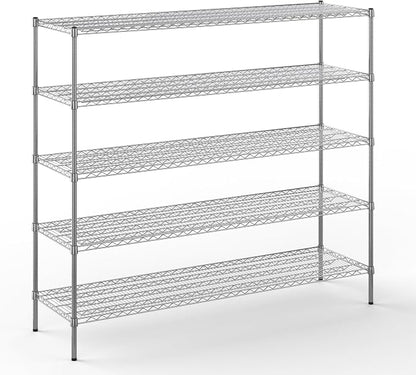 21" Deep x 72" Wide x 64" Height Wire Shelving Kit | 5-Tier | NSF Commercial by Regal+Altair