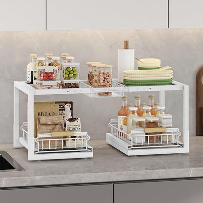 Under Sink Organizer, Pull Out Storage Organizer, 2 Tier Sliding Sink Organizer - Image 4