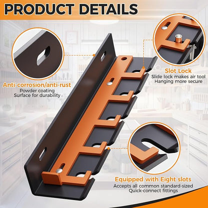 Air Tool Pneumatic Tool Holder, Wall Mount Air Tool Rack, Lockable Air Tool - Image 4