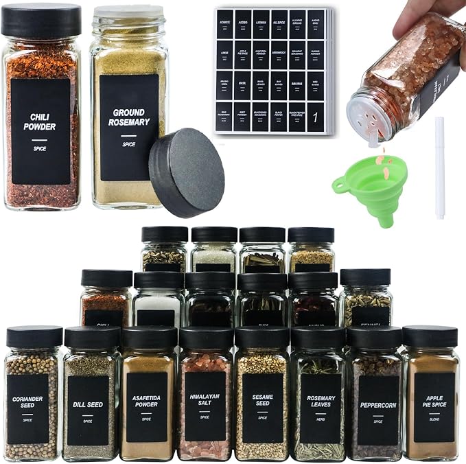 48Pcs Spice Jars Containers by JARXSUN