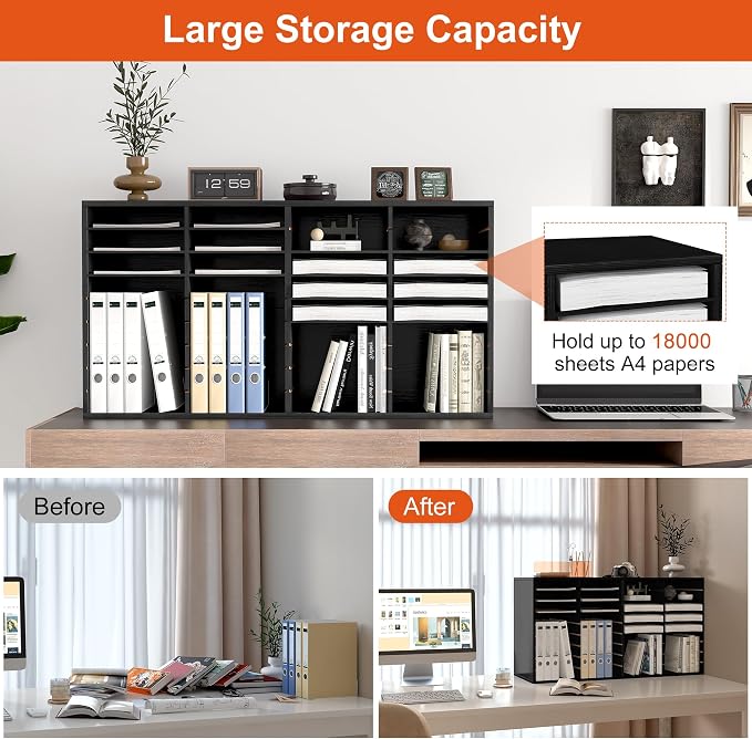 TQVAI Wood Literature Organizer, 36 Slots Classroom Mailbox - Image 3