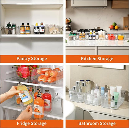Attelite 12 Pack Clear Plastic Storage Bins, Pantry Organizer Containers - Image 2