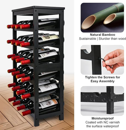 VASMIA Wine Rack Freestanding Floor, 6-Tier Display Wine Storage Shelves - Image 4
