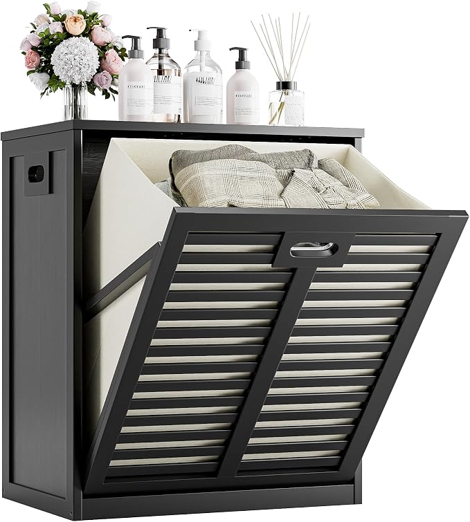 HITNET Tilt Out Laundry Hamper, Bamboo Laundry Cabinet by HITNET