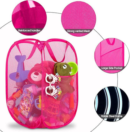 BATTOO Deluxe Strong Mesh Pop up Laundry Hamper Basket - Image 3