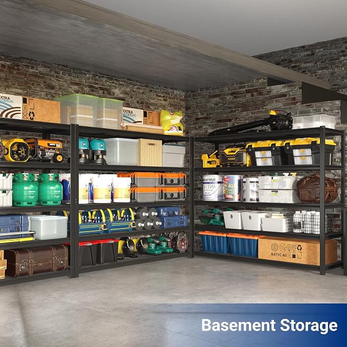 FLEXIMOUNTS 60" W Garage Shelving, 5 Tier Storage Shelves Load 1500LBS - Image 4