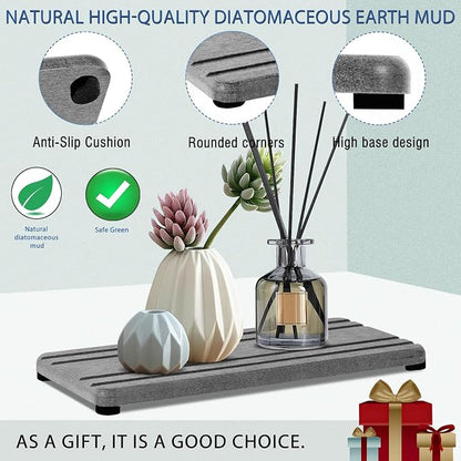 2PCS Water Absorbing Stone Tray, Quick Drying Diatomite Stone Sink Tray - Image 5