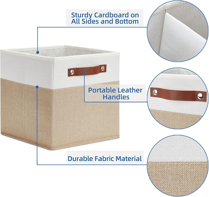 Temary Fabric Storage Cubes Bins, 11 inch Cube Storage Baskets, Foldable Cube - Image 3