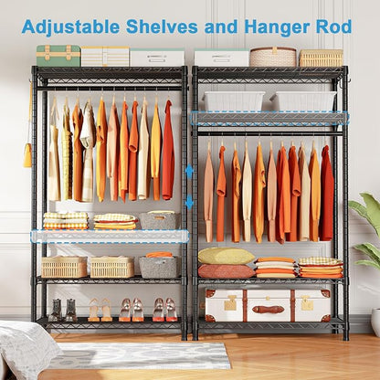 Ulif H4 Portable Closets, 4-Tier Metal Clothes Garment Rack - Image 4