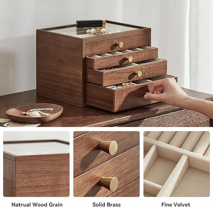 Black Walnut Wooden Jewelry Box - Image 3