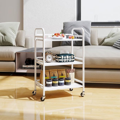 HDANI 3 Tier Rolling Cart Shelves, Heavy Duty Multifunctional Metal - Image 6