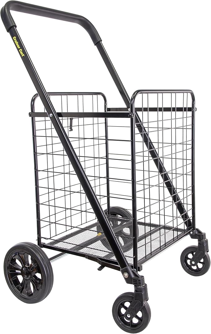 dbest products Cruiser Cart Deluxe 2 Shopping Grocery Rolling Folding Laundry by dbestproductsInc