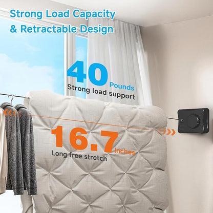 Retractable Outdoor Clothes Line, Heavy Duty Clothes Drying Laundry Line Wall - Image 3