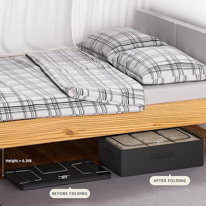 CYhom Under Bed Storage Bins Frame Storage Box Oxford Fabric Sturdy Underbed - Image 3
