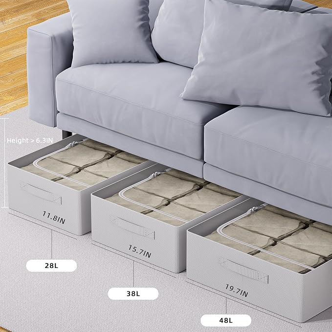 CYhom Under Bed Storage Bins Frame Storage Box Oxford Fabric Sturdy Underbed - Image 6
