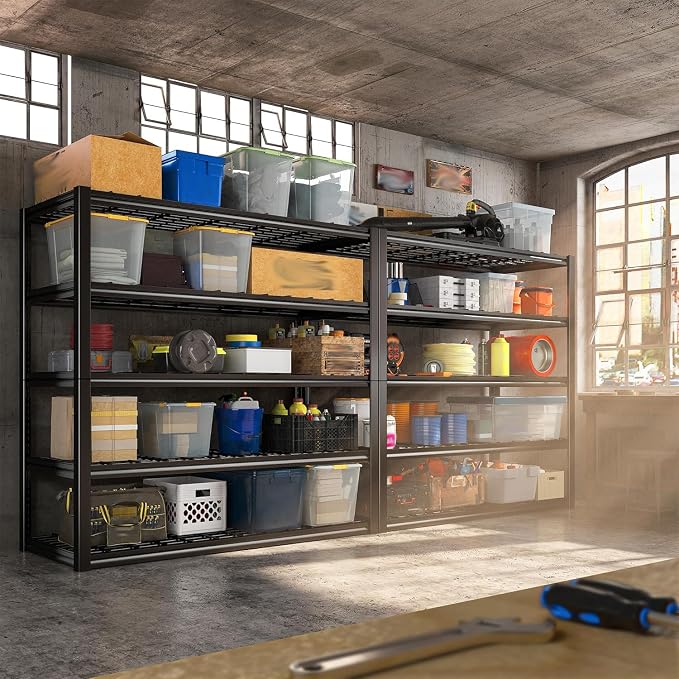 REIBII 48" W Garage Shelving Heavy Duty Load 2500LBS, 5 Tier Storage Shelves - Image 7