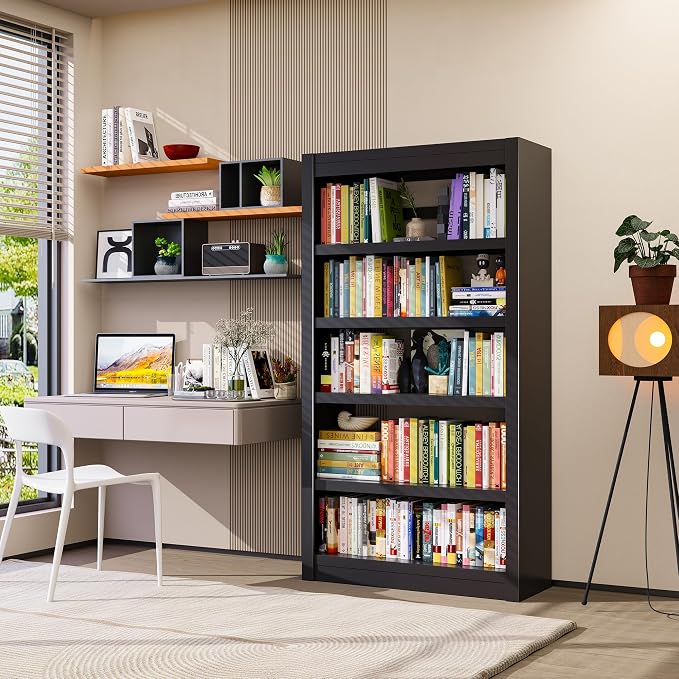 Book Shelf, 5-Tier Sturdy Bookcase, Adjustable Bookshelf, Large Capacity per - Image 5