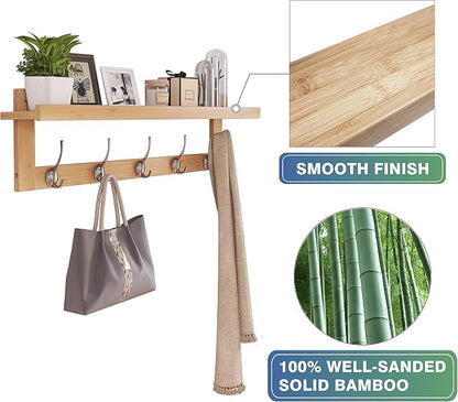 SMIBUY Coat Hooks with Shelf Wall-Mounted, 29.2 Inch Entryway Coat Rack - Image 7
