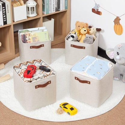HNZIGE Cube Storage Baskets, Linen Storage Baskets - Image 3