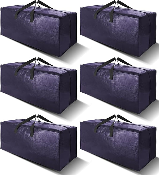 6 Pack Heavy Duty Extra Large Moving Bags W/Backpack Straps by VELVETSURE