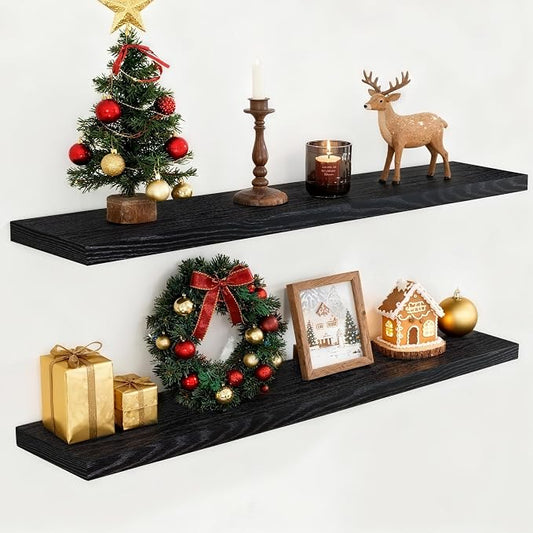 Fun Memories Black 55Inch Floating Shelves by FunMemories