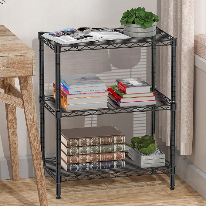 3-Tier Metal Shelf for Storage, Wire Shelving Unit Storage Rack Organizer Steel - Image 2