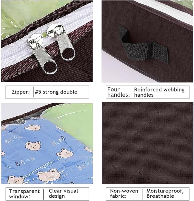 Budding Joy 6 Pack 90L Under bed Storage Containers Organizer Large Capacity - Image 4