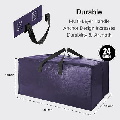6 Pack Heavy Duty Large Moving Bags W/Backpack Straps - Image 2