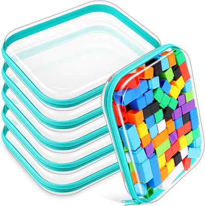 Sanwuta 6 Pcs Clear Hard Zipper Case Hard Plastic Zipper Pouches Transparent by Sanwuta