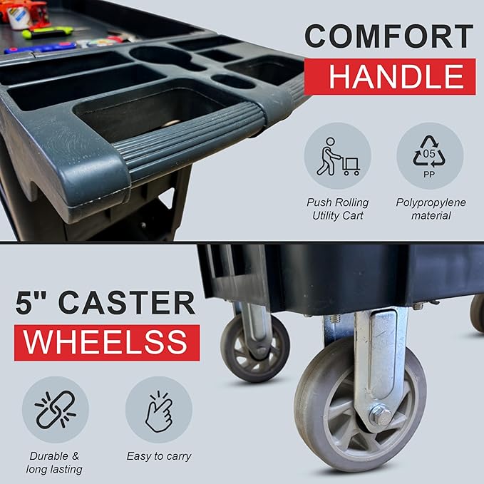 600 lbs Heavy Duty Rolling Utility Service Cart - Image 5