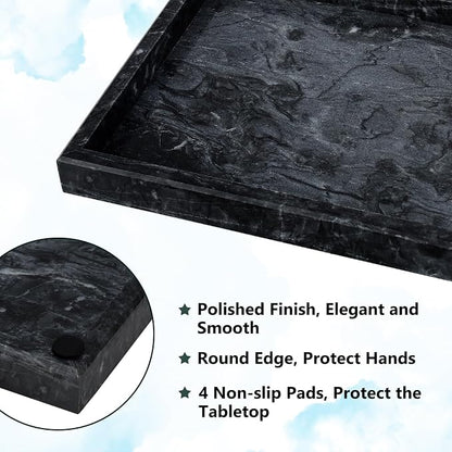 Real Natural Marble Tray for Bathroom, Kitchen and Desktop, Rectangle Genuine - Image 3