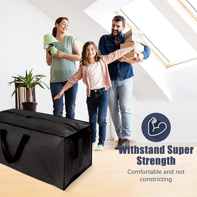 8 Pack Large Strong Bags with Zippers & Carrying Handles - Image 6