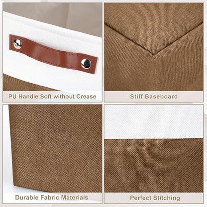 Collapsible Fabric Storage Cubes 11x11 Cube Storage Bins, 4 Pack Closet Baskets - Image 6