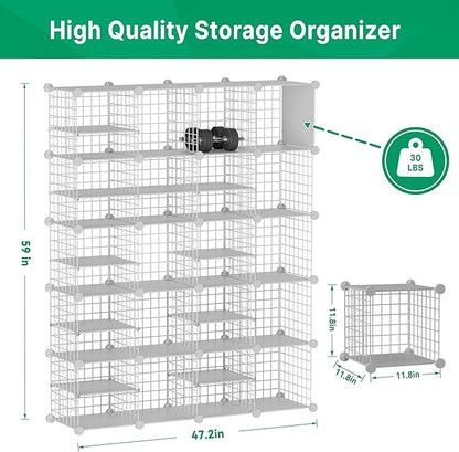 Wire Cube Storage Organizer, 20 Cubes Converted into 23 Cubes, Sturdy Metal - Image 4