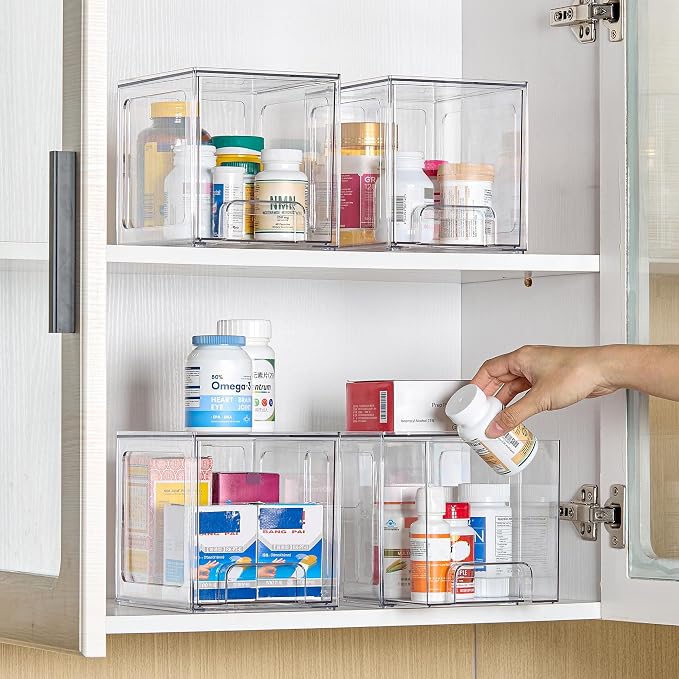 Vtopmart 8 Pack Stackable Under Sink Organizer Drawers, Baby Bottles, Cleaning - Image 7