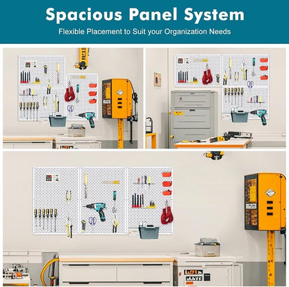 Pegboard Rack Garage Storage, Steel Pegboard Heavy Duty- 3 Pack 16-Inch X - Image 7